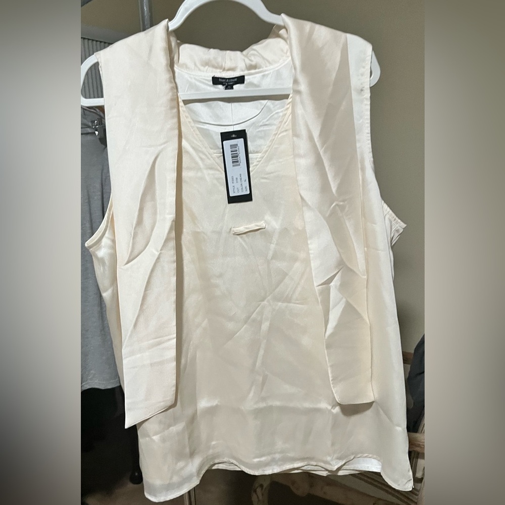 Isaac Mizrahi New York, White Blouse Large